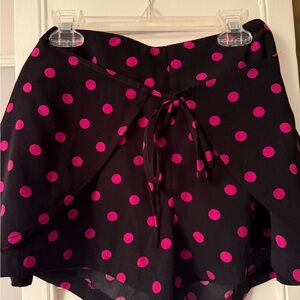 Material Girl Black Shorts with Pink Polka Dots